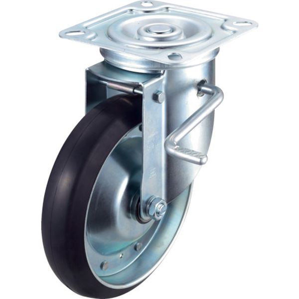 エアーキャスター（自在車ストッパー付）　２００ｍｍ　ゴム車