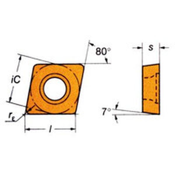 CCMT09T308PR   コロターン107 旋削用ポジ・チップ 4225 10個入り