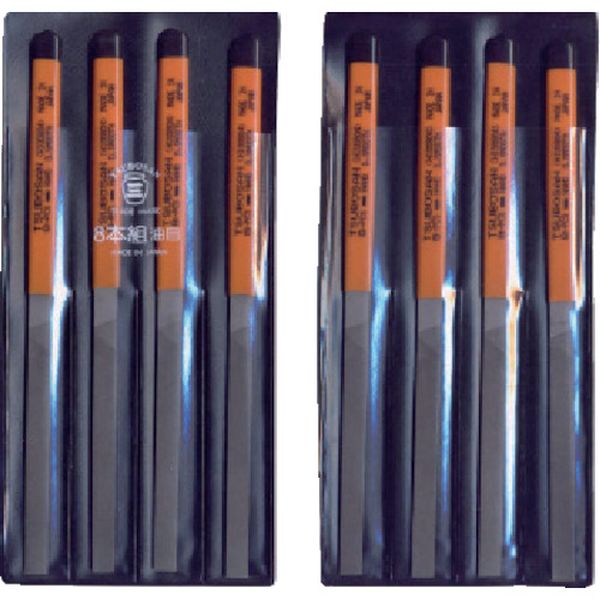 組ヤスリ　８本組　平　油目