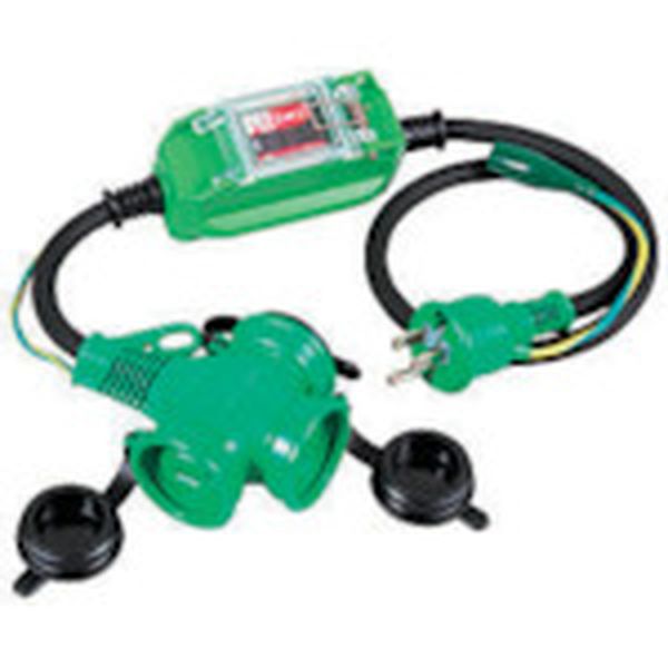 防雨型ポッキン延長ブレーカ　１００Ｖ　過負荷漏電しゃ断器付　１ｍ