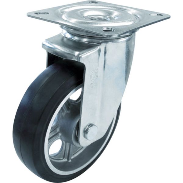 新型プレスキャスター自在車　２００径アルミホイルゴム車輪