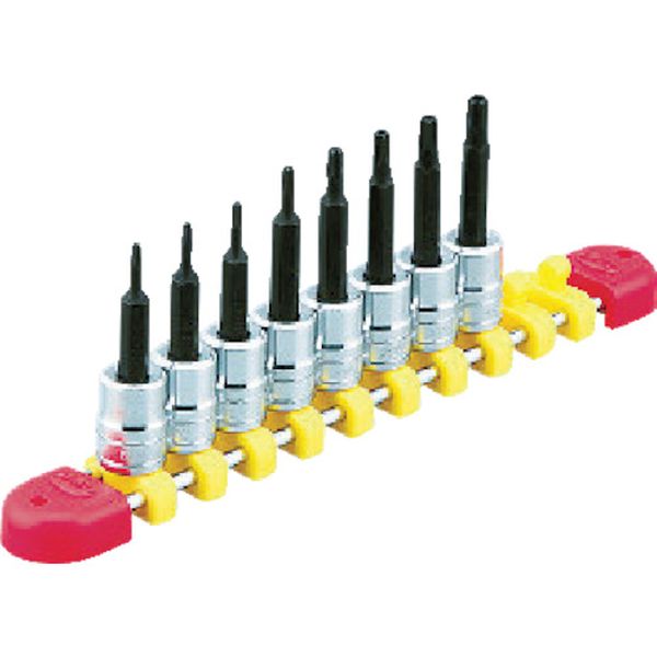 ６．３ｓｑ．Ｔ型いじり止めトルクスビットソケットセット［８コ組］