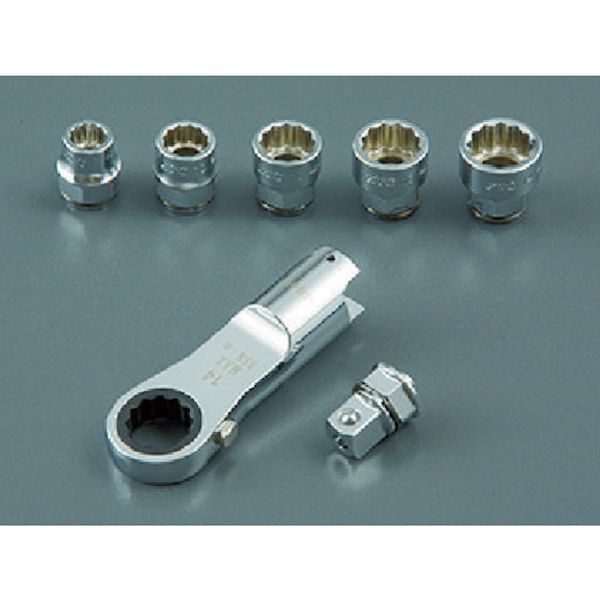 交換式用　ラチェットめがねヘッドセット［７点組］