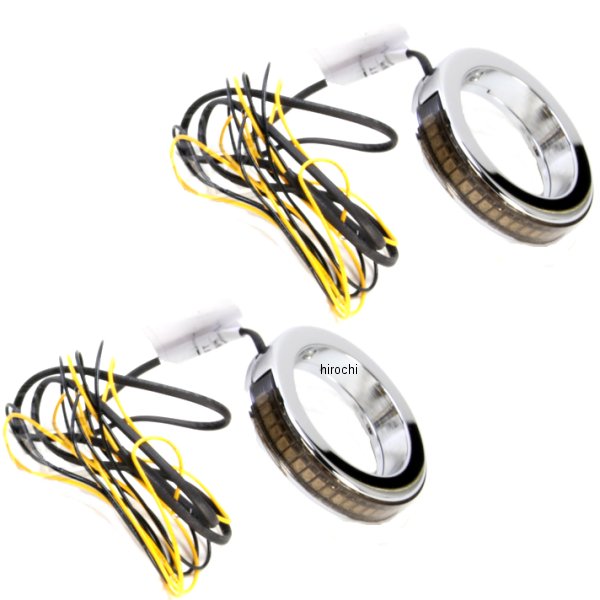 【セール特価】 カスタム ダイナミクス LEDラップアラウンドウインカー 43mm クローム/スモーク/アンバー