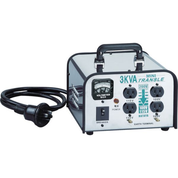 ミニトランスル　降圧型　単相２００Ｖ→１００・１１５Ｖ　３．０ＫＶＡ