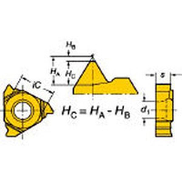 R166.0G16MM01050   T-Max U-ロック ねじ切りチップ 1020 10個入り