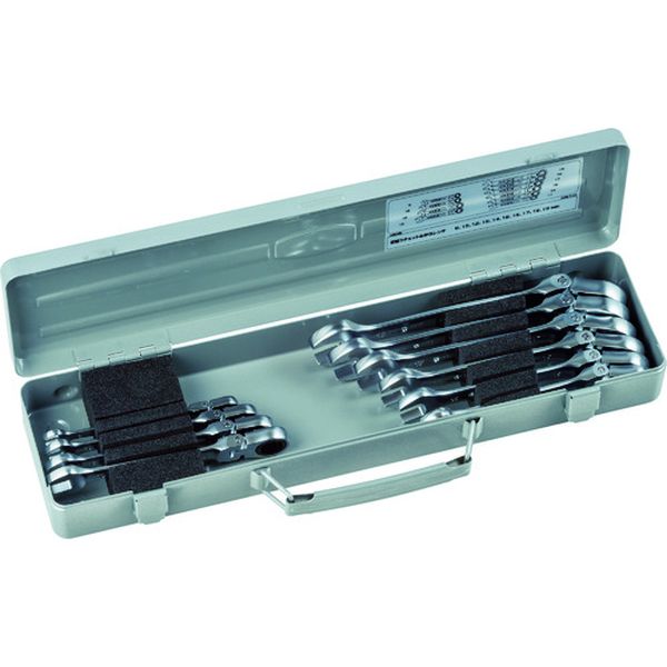 首振ラチェットめがねレンチセット　１０ｐｃｓ