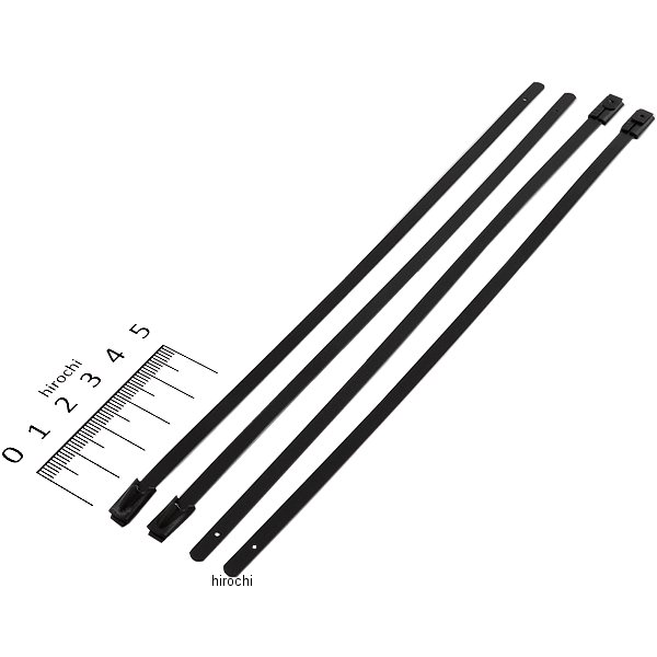 タイラップ ステンレス 0.18インチ x 8インチ 黒 4本入り