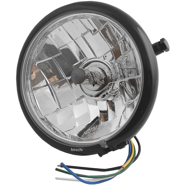 ヘッドライト 5.75インチ H4 60/55W サイドマウント 黒/クリアレンズ