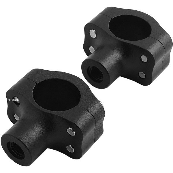 ライザー 1.5インチ高、1.25インチバー 左右ペア ノスタルジア 4ボルト 黒つや消し