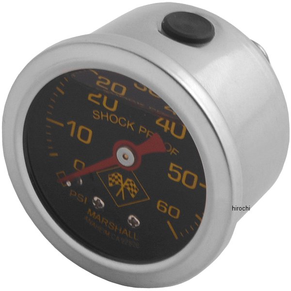 オイルプレッシャー ゲージ 60psi ミッドナイト シルバー ベゼル