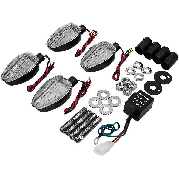 ライトウェイトLEDウインカーセット 93年-15年 XJR1300、XJR1200、XJR400 黒/クリア