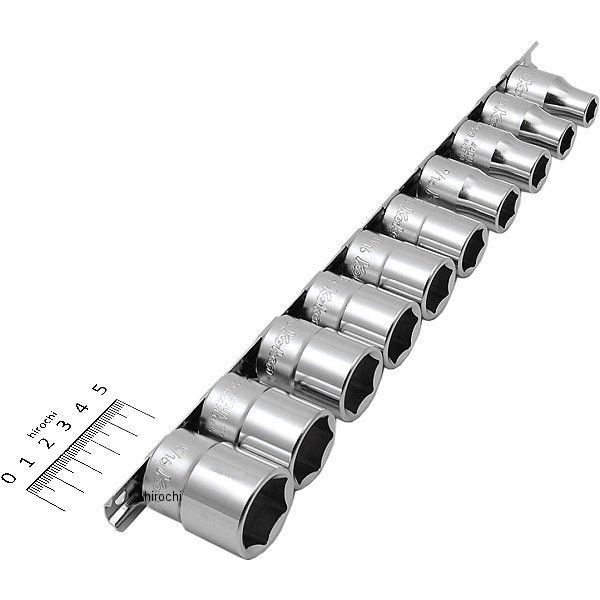 1/2インチsq 6角ソケットレールセット 10ヶ組 インチサイズ