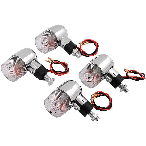 汎用 メッキミニウインカー 丸型 クリアレンズ 4個入り