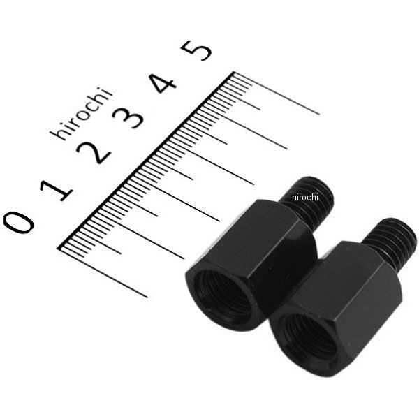 ミラー変換アダプター 8mm→10mm 黒 左右セット