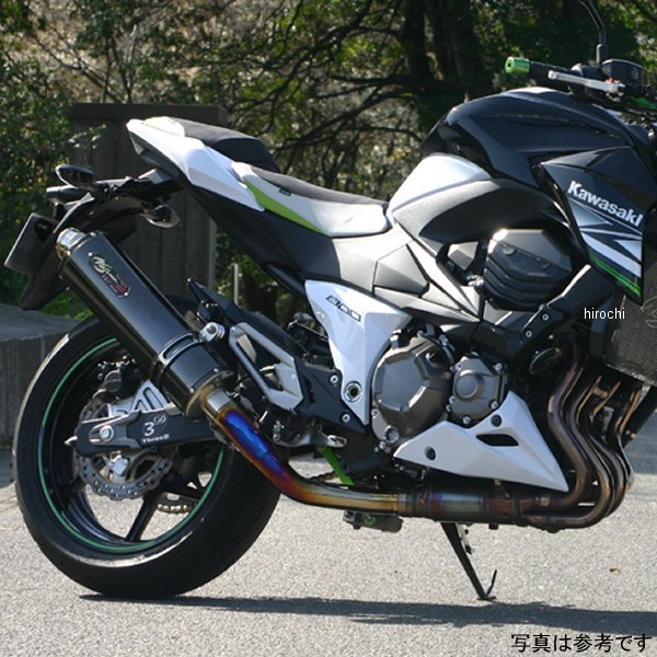 スリップオンマフラー HEATチタン 13年 Z800 ブルーグラデーション