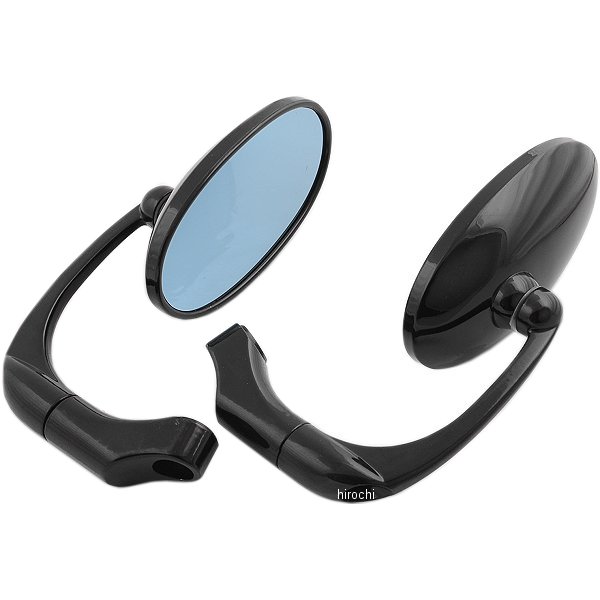 ミラー 36号 バレンタイプ 黒 鏡面ブルー 左右セット