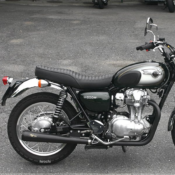 フルエキゾースト ビンテージメガホン エンブレム有り 2-2 11年-16年 W800 黒