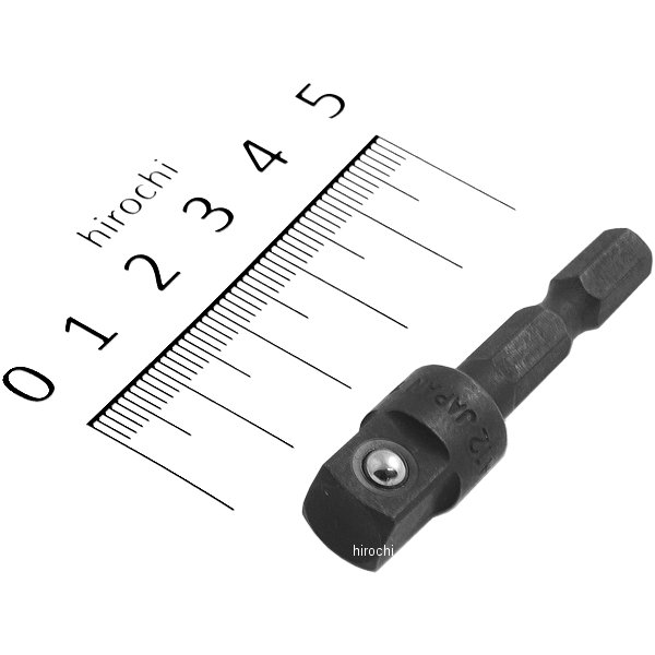 充電式電動ドリル用 ソケットアダプター 差込角 9.5mm (3/8インチ)用 長さ 50mm ビット 二面幅 6.35mm (1/4インチ)