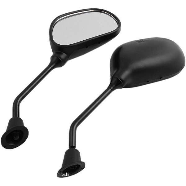ミラー ７号 楕円 ホンダ、スズキ 正ネジ8mm 黒 左右セット