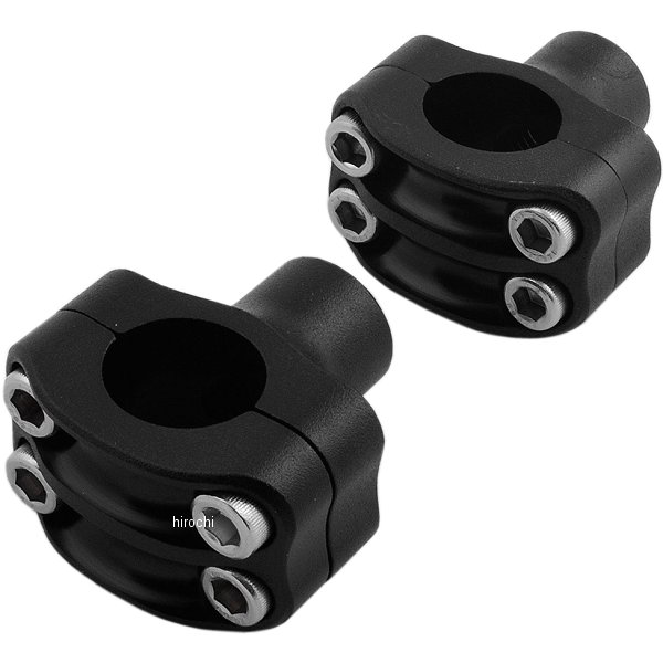 1インチバー用ライザー 1.5インチ高 ノスタルジア 4ボルト 黒つや消し