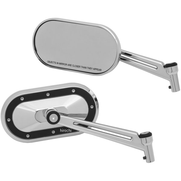 ミラー ヘビーインダストリー クローム/黒 (左右ペア)