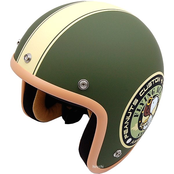 ジェットヘルメット スヌーピー バイカー/マットグリーン 57-60cm