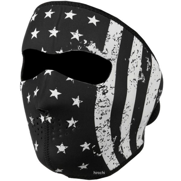 フルフェイスマスク 黒/白 ビンテージフラッグ