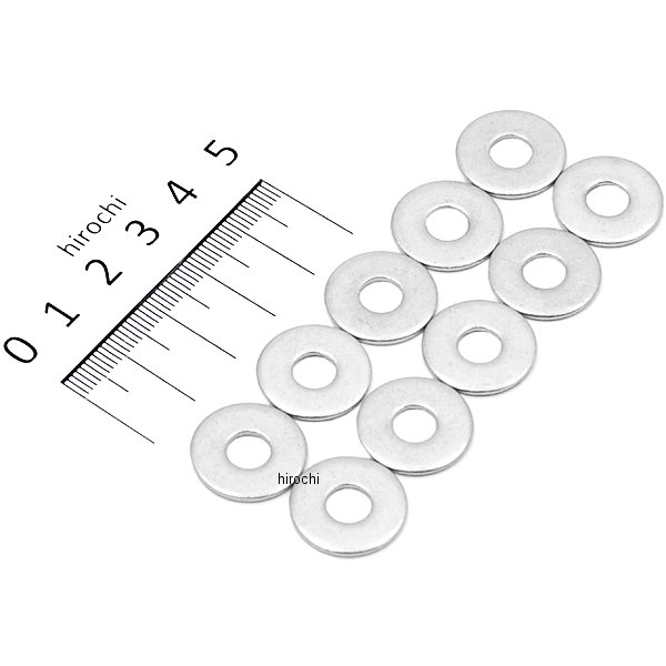 平ワッシャー 汎用 6.7mm x 18mm x 1.5mm 10枚入り