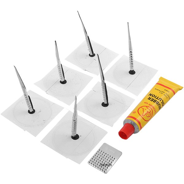 タイヤパッチ/プラグ（6個入り）ラバー用ボンド