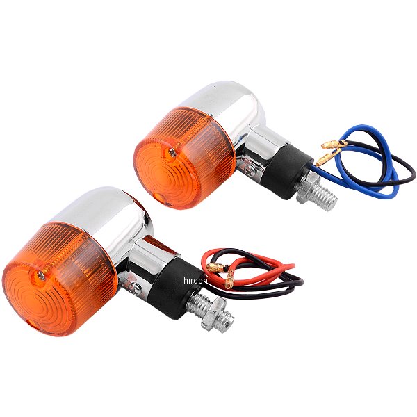 汎用 メッキミニウインカー 丸型 オレンジレンズ 2個入り