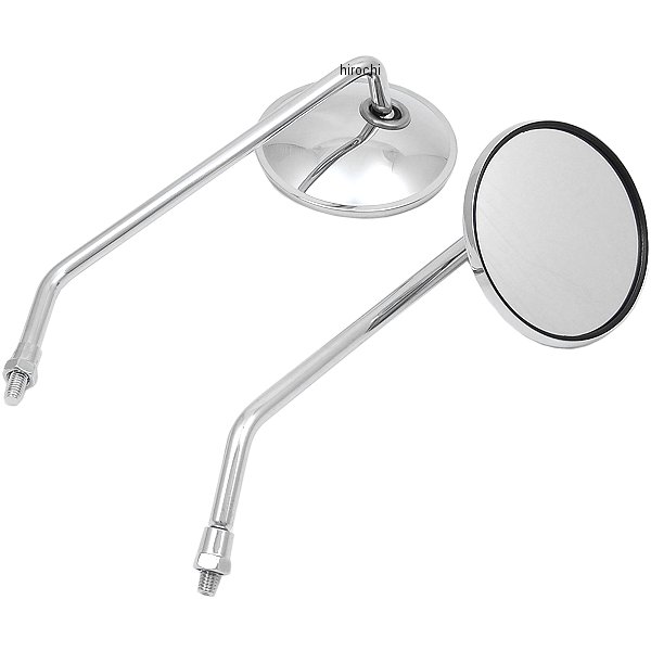 ミラー ヤマハ車用 逆ネジ8mm メッキ 左右セット