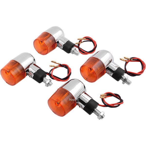 汎用 メッキミニウインカー 丸型 オレンジレンズ 4個入り
