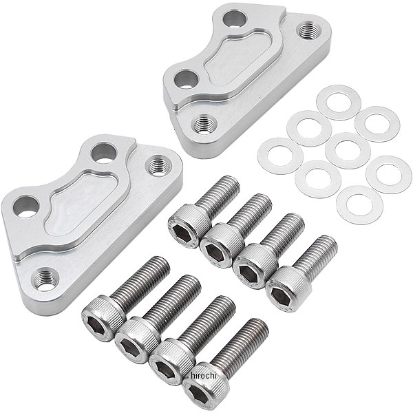 フロントキャリパーサポート ブレンボ40mmピッチ&STDローター径 00年-13年 スポーツスター、ダイナ シルバー