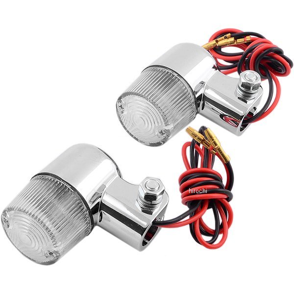 ウインカーセット 丸 メッキ/クリア ダブル球 (2個入り)