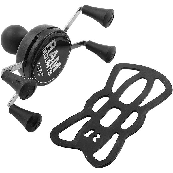 Xグリップ スマートフォン用 テザー付  黒