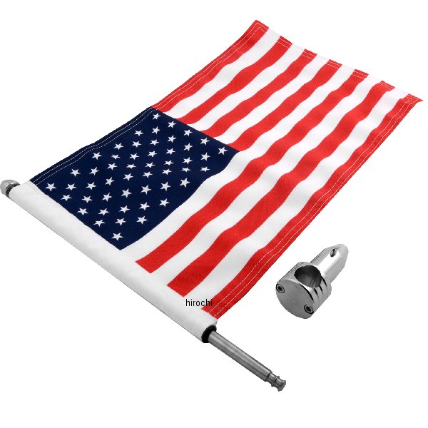 旗取付け 7/8インチ(22mm) バー用 10インチ(254mm)x15インチ(381mm) USA旗付き