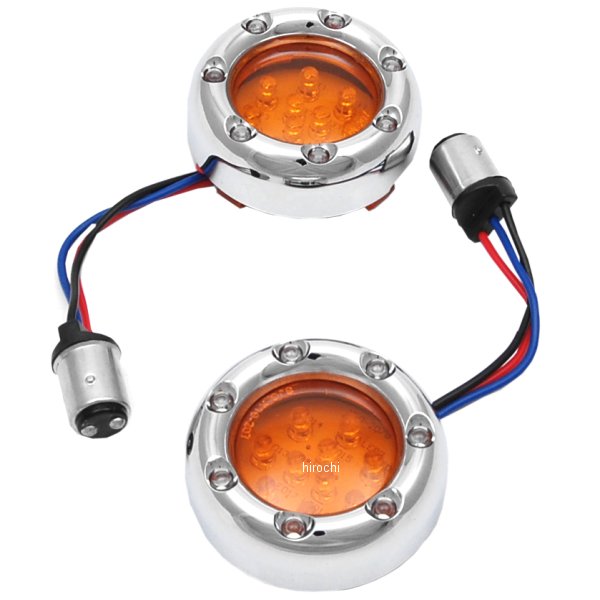 LEDウインカーリング ダブル球仕様 クローム/オレンジ/白