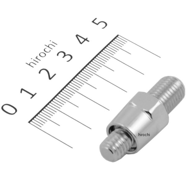 ミラーアダプター 7.93mm→18mm、10mm クローム ホンダ/スズキ/カワサキ(左)