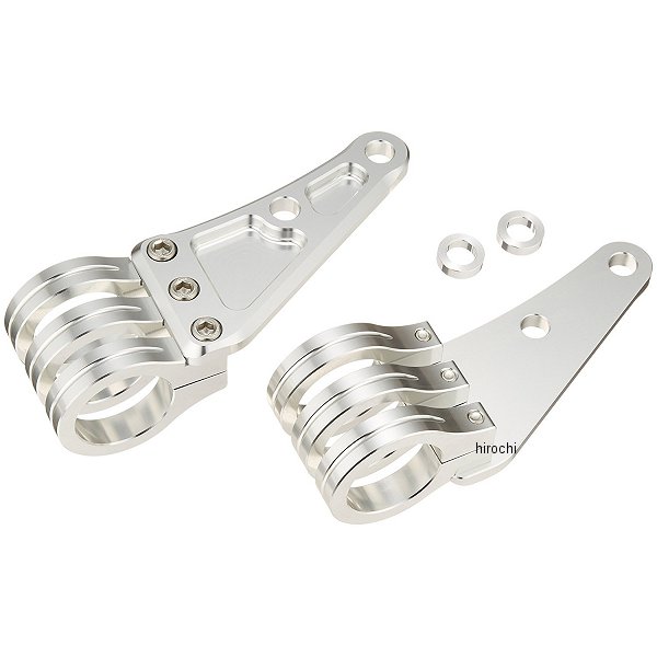 マシンドロングヘッドライトステー 3クランプタイプ φ39mm シルバー