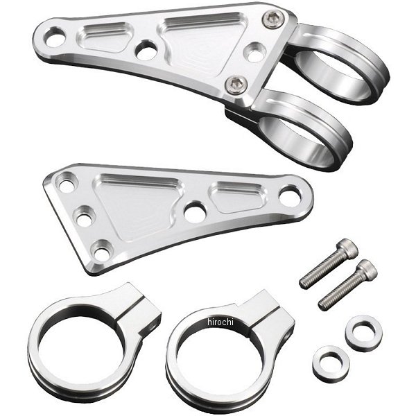 マシンドヘッドライトステー 2クランプタイプ φ39mm シルバー