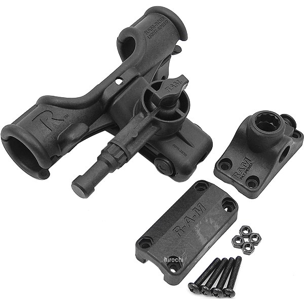 ロッドホルダー ライト 汎用 レールベースφ19mm-φ25mmに対応 黒