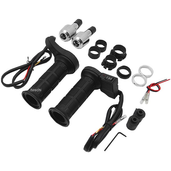 グリップヒーター 汎用 2段階調整式 22.2mm 黒