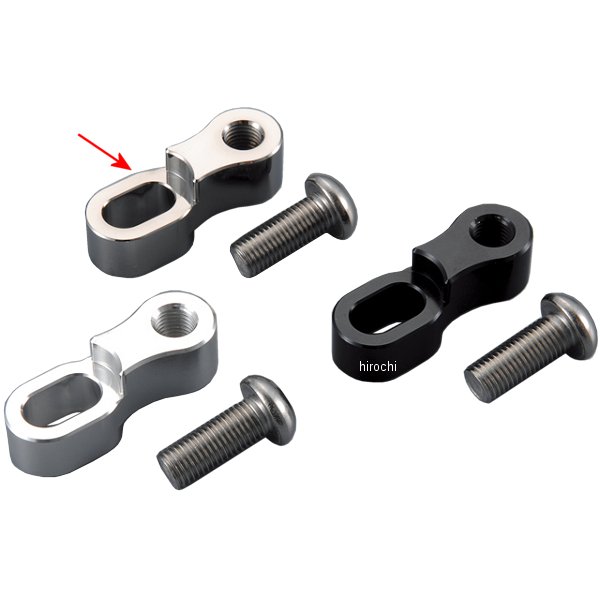 オフセットミラーアダプター M10 正ネジ M10逆ネジP-1.25ボルト付き 1個入り