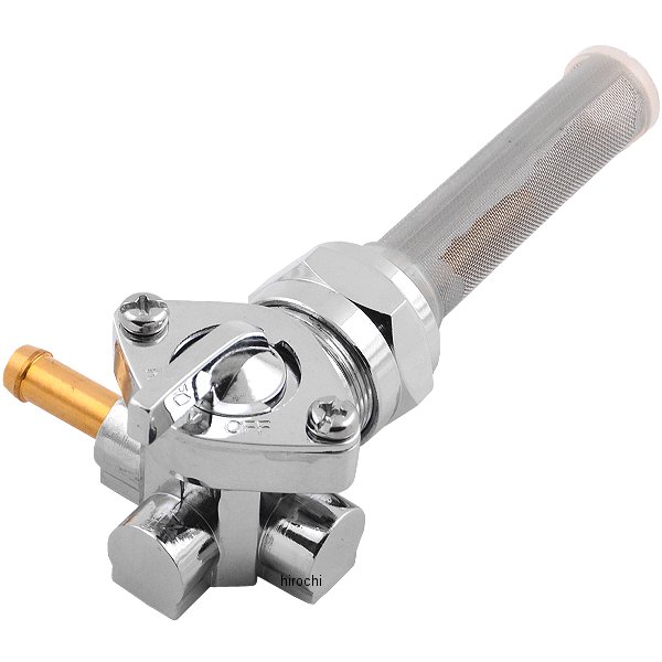 ガソリンコック ストレート 22mm 左向き ブラスフィルター