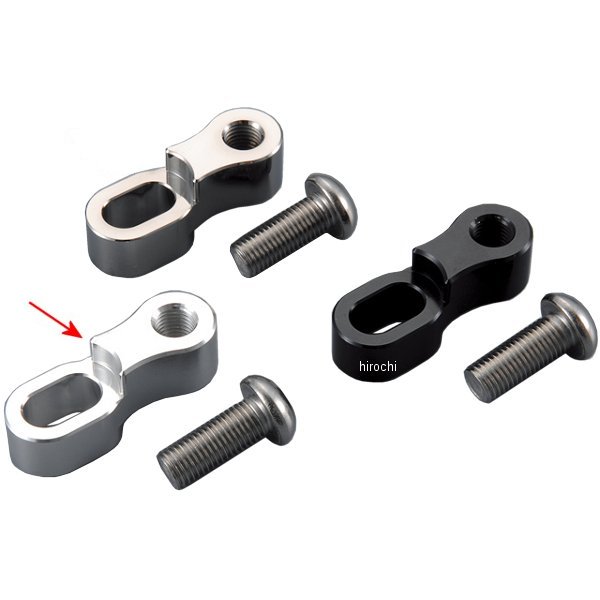 オフセットミラーアダプター M10 正ネジ M10逆ネジP-1.25ボルト付き 1個入り