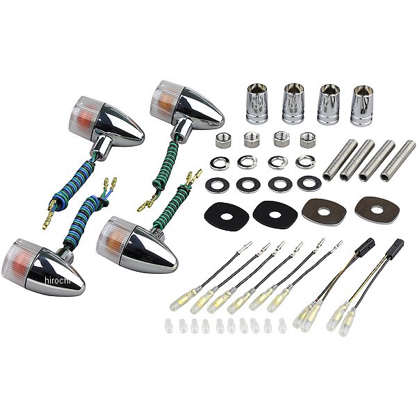 クラシカル砲弾タイプウインカーセット 00年-09年 ゼファー1100、ゼファー750、ゼファーχ クローム/クリア