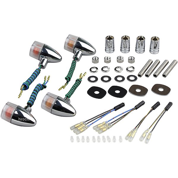 クラシカル砲弾タイプウインカーセット 01年-08年 ゼファー750、ZRX400 クローム/クリア