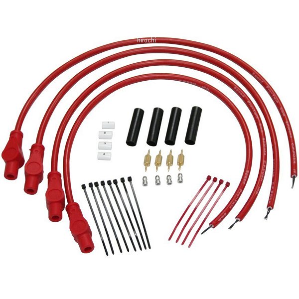 スピードプロツインシリコンプラグコードキット ゼファーX 赤