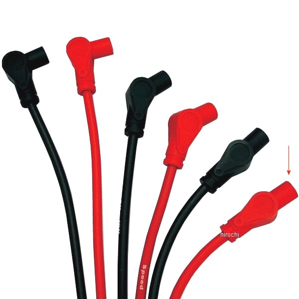 スピードプロツインシリコンプラグコードT-1 ジョイント無し 外径φ8mm 長さ550mm 角度 180度 赤